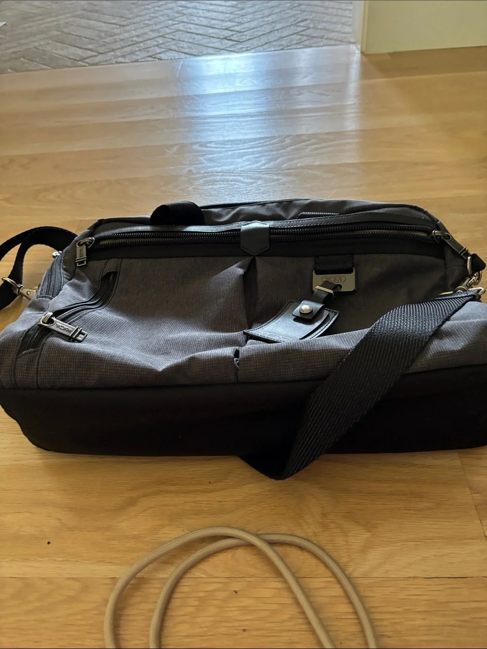 Tumi grey and black nylon work bag